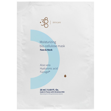 Зволожуюча біоцелюлозна маска для обличчя та шиї 380 Skincare Moisturizing Bio-Cellulose Mask фото