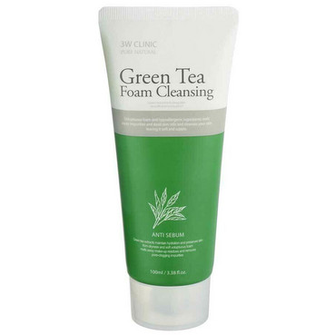 Фото Очищающая пенка для лица с экстрактом зелёного чая 3W Clinic Green Tea Foam Cleansing