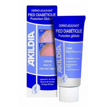 Защитный крем против сухости кожи и гиперкератоза стоп Akileine Akildia Protective Cream Diabetic's Foot фото