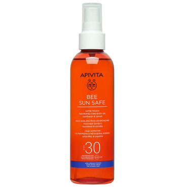 Сонцезахисна олія для засмаги тіла з SPF30 Apivita Bee Sun Safe Satin Touch The Perfecting Body Oil SPF30 фото