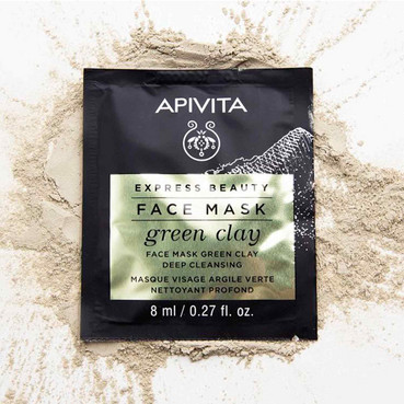 маска для обличчя глибоке очищення з зеленою глиною (уцінка) apivita express beauty deep cleansing face mask with green clay фото