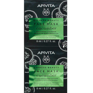 Маска для обличчя ІНТЕНСИВНЕ ЗВОЛОЖЕННЯ з огірком Apivita Express Beauty Intensive Hydration Mask With Cucumber фото