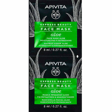 Маска для обличчя ЗВОЛОЖЕННЯ ТА СВІЖІСТЬ з алое (УЦІНКА) Apivita Express Beauty Moisturizing Mask With Aloe фото