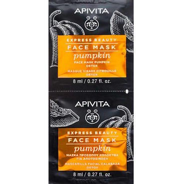 Маска для обличчя ДЕТОКС очищуюча з гарбузом (УЦІНКА) Apivita Express Beauty Pumpkin Detox Mask фото