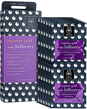 Фото Скраб для осветления кожи лица с черникой Apivita Express Gold New Brightening Face Scrub With Bilberry