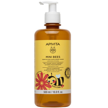 MINI BEES Дитячий засіб для миття волосся та тіла (УЦІНКА) Apivita Mini Bees Gentle Kids Hair & Body Wash фото