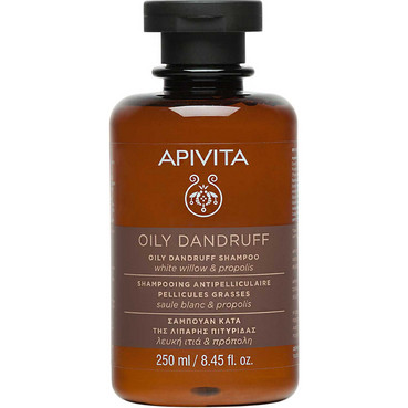 Шампунь против жирной перхоти с белой вербой и прополисом Apivita Shampoo For Oily Dandruff With White Willow Propolis фото