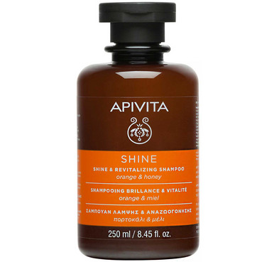 Шампунь БЛИСК ТА ОЗДОРОВЛЕННЯ з апельсином  і медом Apivita Shine And Revitalizing Shampoo With Orange And Honey фото