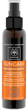 Солнцезащитное масло для волос с подсолнухом и абиссинским маслом Apivita Suncare Protective Hair Oil фото