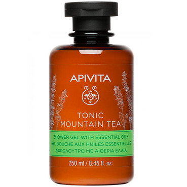 Гель для душу ТОНІЗУЮЧИЙ ГІРСЬКИЙ ЧАЙ з ефірними оліями Apivita Tonic Mountain Tea Shower Gel Essential Oils фото