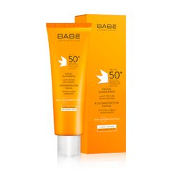 Сонцезахисний крем для нормальної та сухої шкіри обличчя SPF 50+ Babe Laboratorios Facial Sunscreen SPF 50+ Light Texture фото