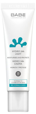 Легкий крем 24 години - Зволоження і захист SPF 20 Babe Laboratorios Hydro 24h Light Cream SPF 20 фото