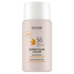 Сонцезахисний супер флюїд ВВ з тонуючим ефектом SPF 50 для всіх типів шкіри Babe Laboratorios Super Fluid Color SPF 50 фото