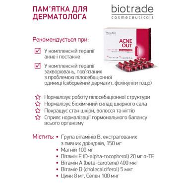 витаминно-минеральный комплекс для жирной и склонной к акне кожи biotrade acne out buds фото