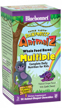 Фото Мультивитамины для детей - Вкус винограда Bluebonnet Nutrition Rainforest Animalz Multiple