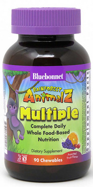 Мультивітаміни для дітей - Смак фруктів Bluebonnet Nutrition  Rainforest Animalz Multiple фото