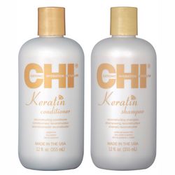Набір &bq;Золотий догляд з кератином&bq; CHI Keratin The Gold Treatment (shmp/355ml + cond/355ml) фото