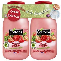Набор для душа &bq;Клубника и мята&bq; Cottage Strawberry & Mint Shower Milk Set (2*shower/milk/250ml) фото