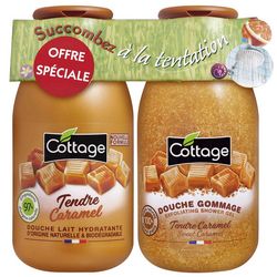 Набір для душа &bq;Солодка карамель&bq; Cottage Sweet Caramel Set (shower/milk/250ml + exfoliating/gel/250ml) фото