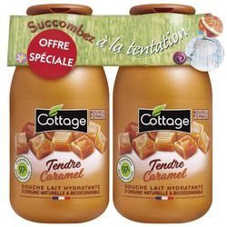 Набор увлажняющего молочка  для душа &bq;Сладкая карамель&bq; Cottage Sweet Caramel Shower Milk Set (2*shower/milk/250ml) фото