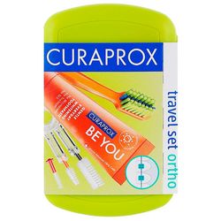 Дорожній ортодонтичний набір &bq;Be You Ortho&bq;, зелений Curaprox Be You Green Ortho Travel Set (tbr/1pc + paste/10ml + brush/3pc + bag) фото