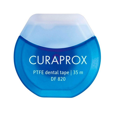 Нитка міжзубна тефлонова з хлоргексидином, 35 м Curaprox Dental Floss фото