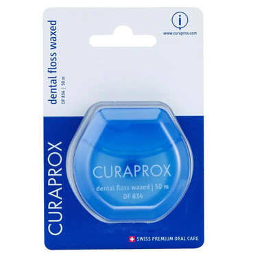 Нитка міжзубна вощена з ароматом м'яти Curaprox Dental Floss фото