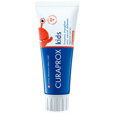 Дитяча зубна паста зі смаком полуниці, без фтору 0+ Curaprox For Kids Toothpaste фото