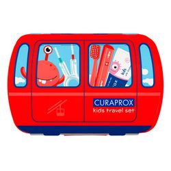 Дитячий дорожній набір &bq;Kids&bq;, червоний Curaprox Kids Travel Set Red (tbr/1szt + paste/10ml + 2xbrush/1szt + bag) фото