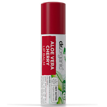 Бальзам для губ з алое вера та екстрактом вишні з SPF 15 Dr.Organic Aloe Vera Cherry Lip Balm SPF 15 фото