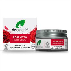 Антивіковий нічний крем з олією троянди Отто Dr.Organic Rose Otto Night Cream фото