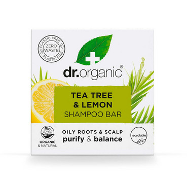 Твердий шампунь з екстрактом чайного дерева та лимона Dr.Organic Tea Tree & Lemon Shampoo Bar фото