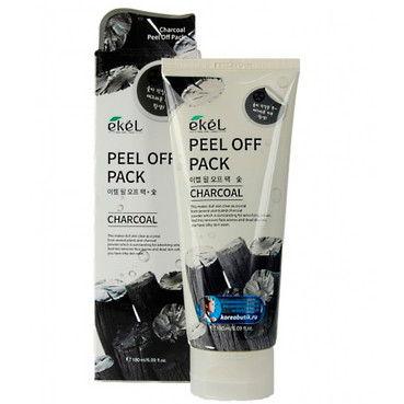 Маска-плівка глибокого очищення з деревним вугіллям Ekel Peel off Pack Charcoal фото