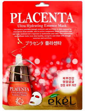 Антивікова тканинна маска з плацентою Ekel Placenta Ultra Hydrating Essence Mask фото