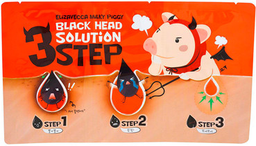 Набір 3 кроки для видалення чорних крапок Elizavecca Face Care Milky Piggy Black Head Solution 3 Step фото