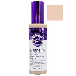 Тональный крем с пептидами Enough 8 Peptide Full Cover Perfect Foundation SPF50+/PA+++ фото