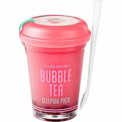 Ночная маска с клубникой Etude House Bubble Tea Sleeping Pack Strawberry фото
