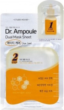 маска тканинна &bq;ампульна эсенція&bq; etude house dr. ampoule dual mask age care фото