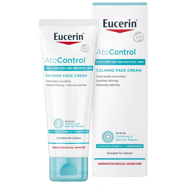 Заспокійливий крем для обличчя для сухої та атопічної шкіри Eucerin AtopiControl Calming Face Cream фото