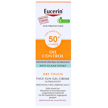 сонцезахисний ультралегкий крем-гель з матуючим ефектом з spf 50+ eucerin sun gel-creme oil control spf 50+ фото