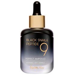 Сыворотка для лица омолаживающая с муцином черной улитки Farmstay Black Snail & Peptide 9 Perfect Ampoule фото