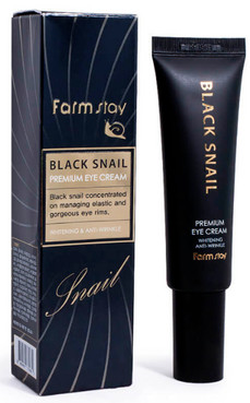 крем для контуру очей з муцином чорного равлика farmstay black snail premium eye cream фото