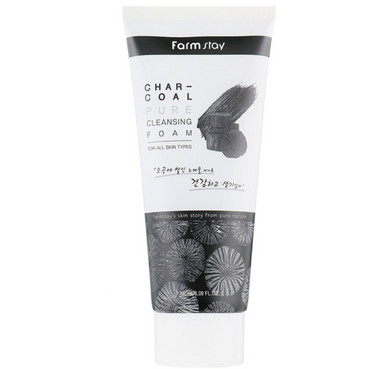 Очищающая пенка для лица с древесным углем FarmStay Charcoal Pure Cleansing Foam фото