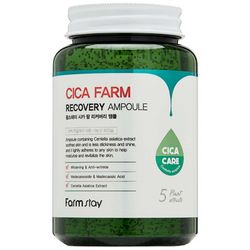 Сироватка ампульна відновлююча для обличчя з центеллою FarmStay Cica Farm Recovery Ampoule фото