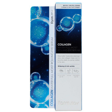 зволожуюча сироватка для шкіри навколо очей з колагеном farmstay collagen water full moist rolling eye serum фото