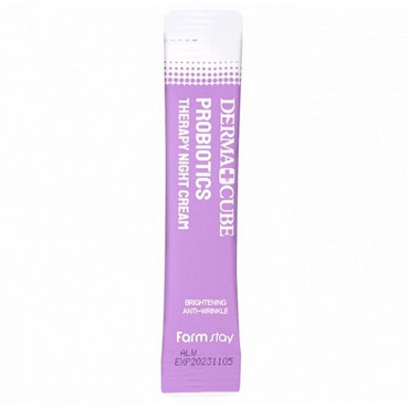 Нічний крем для обличчя з пробіотиками FarmStay Derma Cube Probiotics Therapy Cream фото