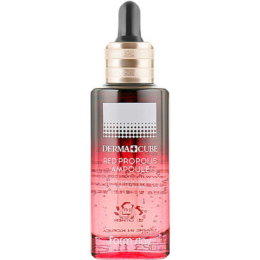 Антивозрастная сыворотка для лица с красным прополисом FarmStay Derma Cube Red Propolis Ampoule фото
