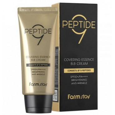 Омолоджуючий BB-крем з пептидами FarmStay Peptide 9 Covering Essence BB Cream SPF50+/PA++++ фото