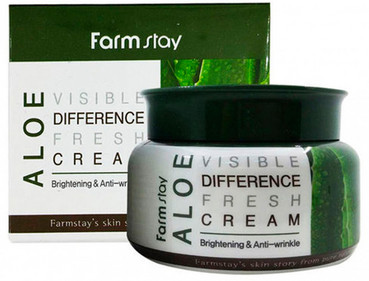 Зволожуючий крем для обличчя з екстрактом алое FarmStay Visible Difference Fresh Aloe Cream фото