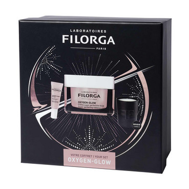 Новорічний набір для сяйва шкіри Filorga Oxygen-Glow Set (cm/50ml + eyes/cm/4ml + candle) фото